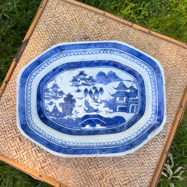 Antique Blue Canton Platter