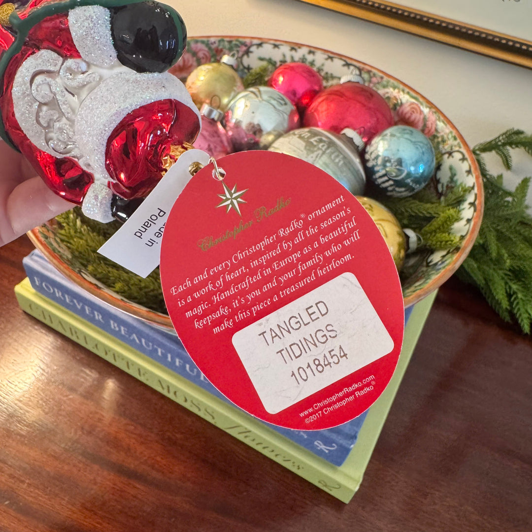 Christopher Radko Tangled Tidings Santa with Christmas Lights Ornament