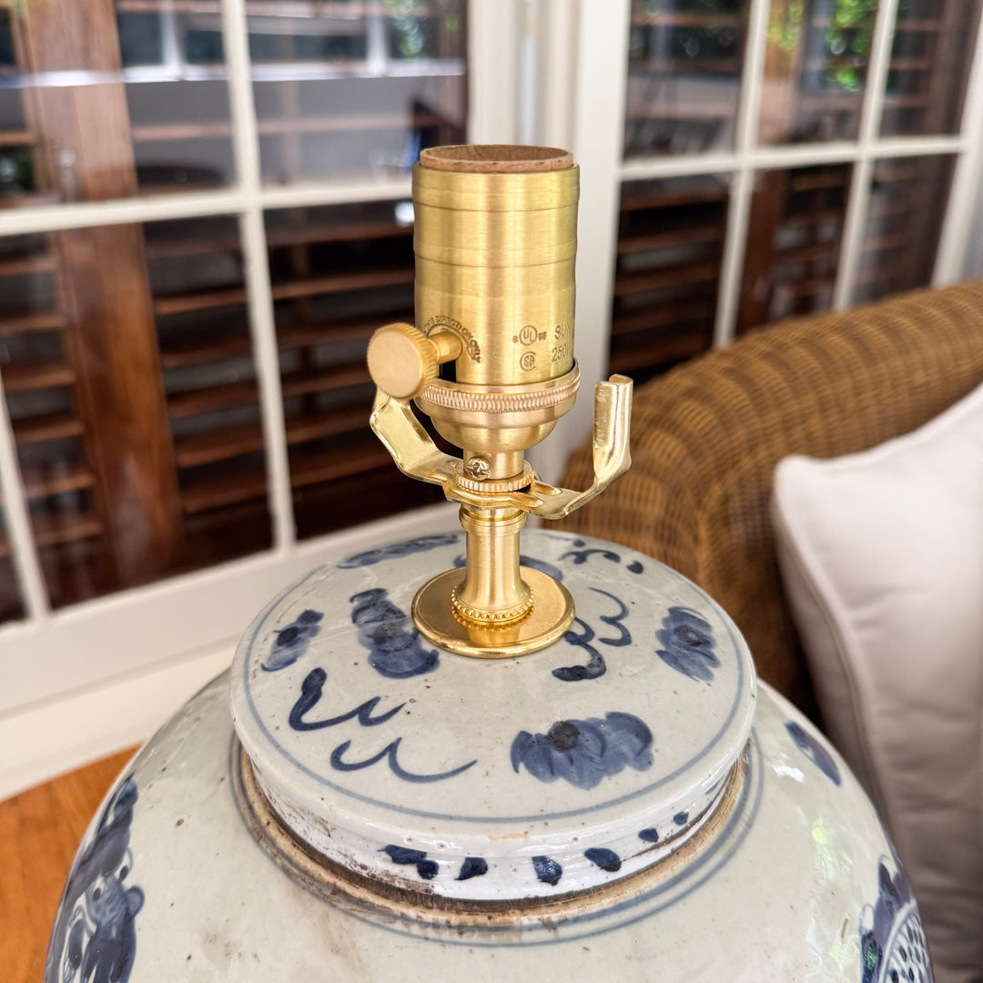 The June Lamp - Blue and White Dragon Ginger Jar Lamp