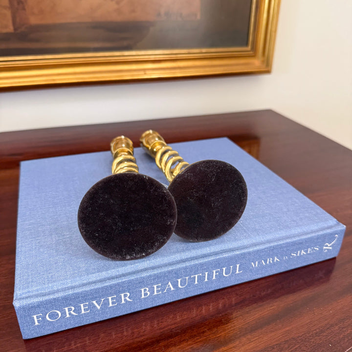 Pair of Brass Twisted Candlesticks