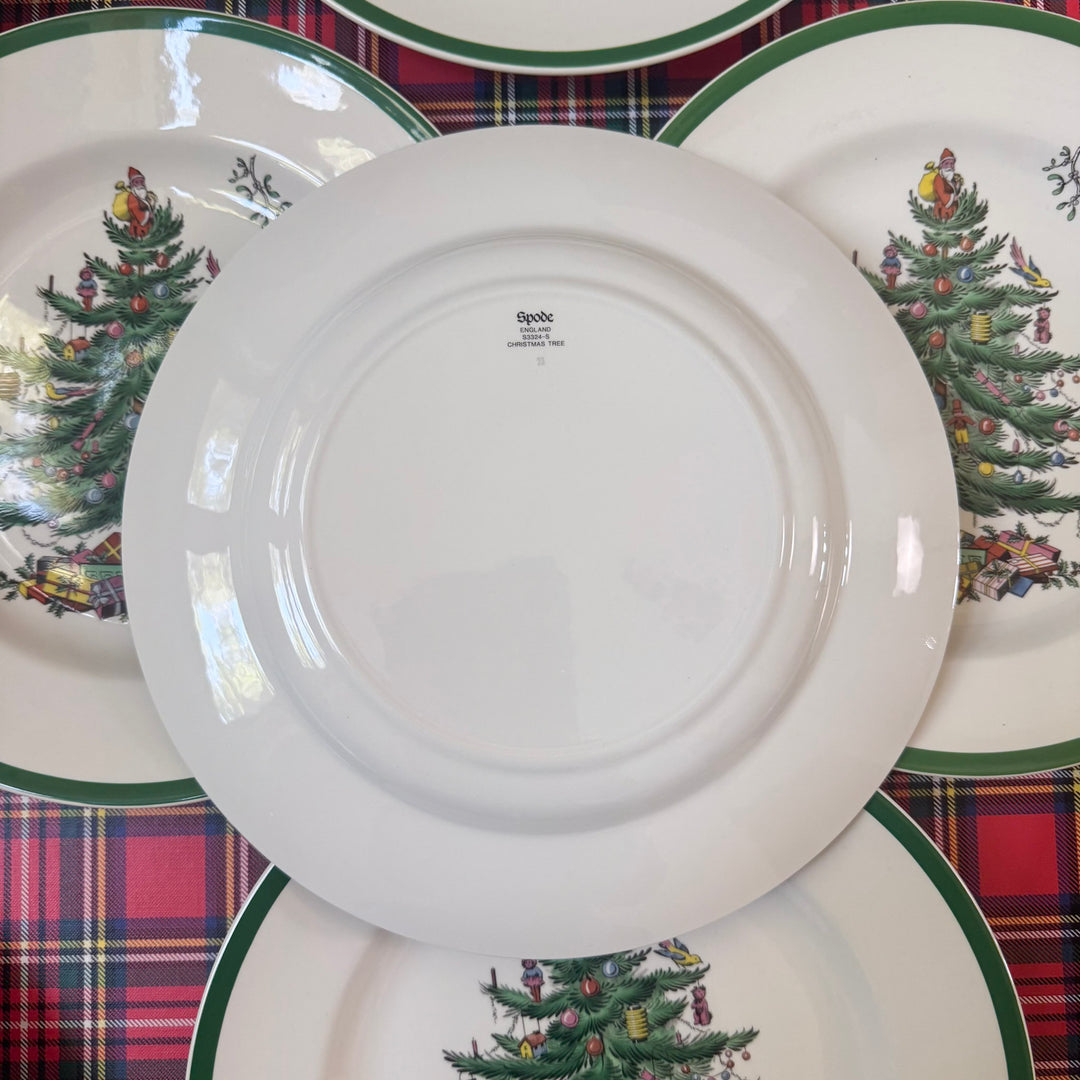 Vintage Spode Christmas Tree Dinner Plates Made in England - Sold Individually