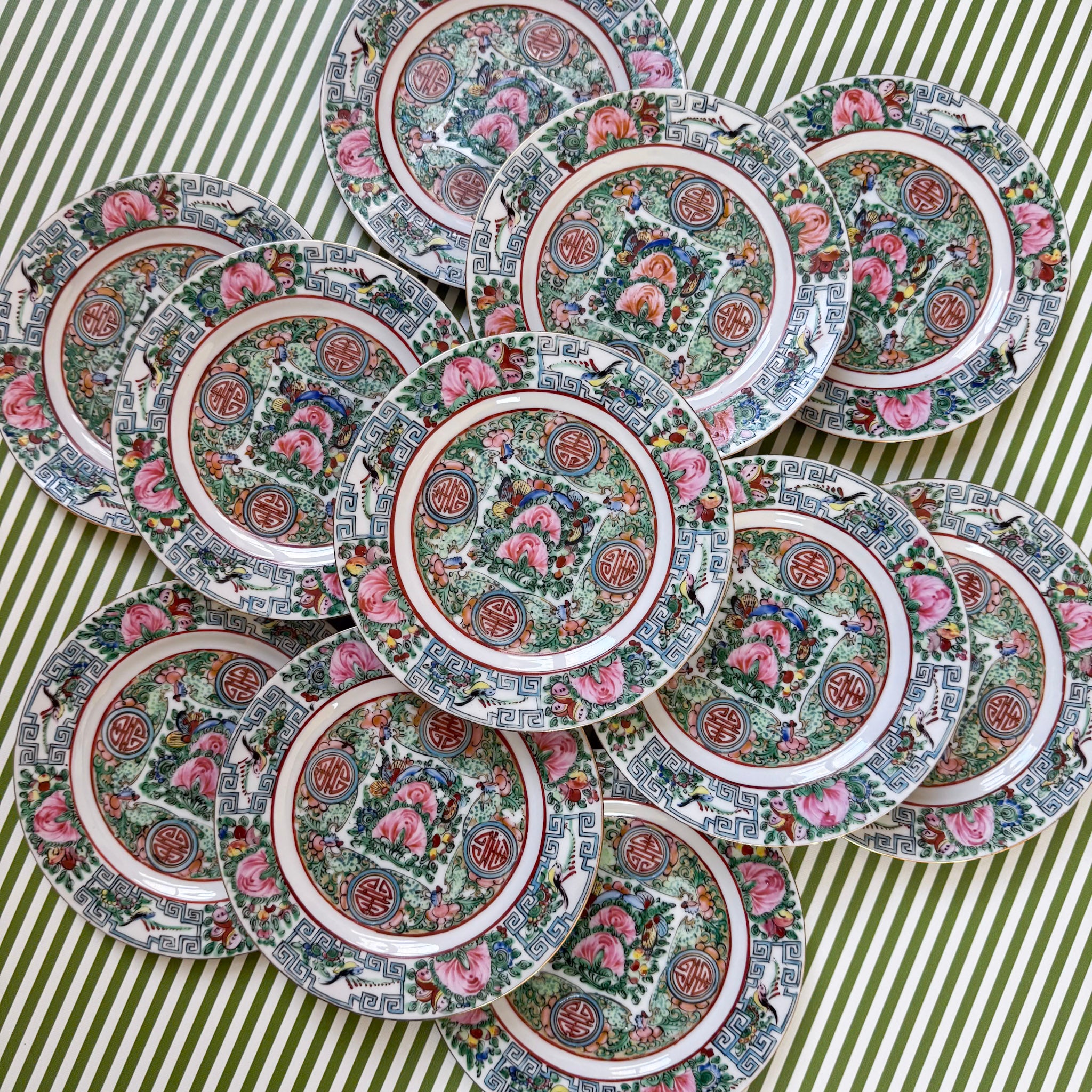 Small Rose Canton 6.25" Plates - Sold in Pairs