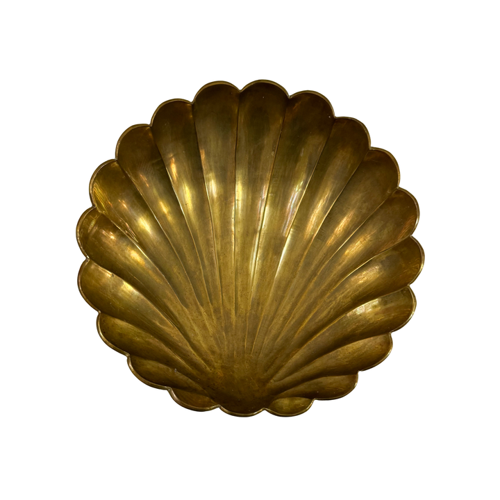 Vintage Brass Shell Footed Trinket Dish