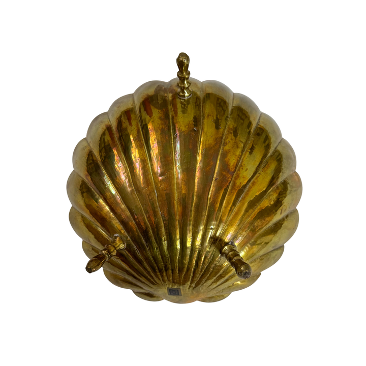 Vintage Brass Shell Footed Trinket Dish