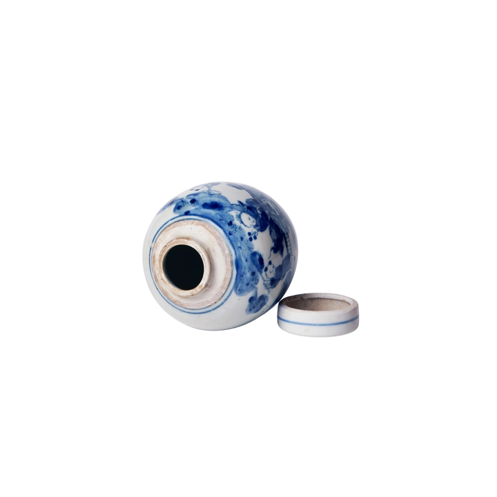 Mini Blue and White Children Playing Ginger Jar