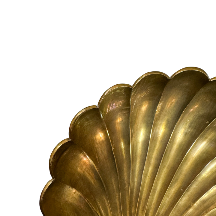 Vintage Brass Shell Footed Trinket Dish