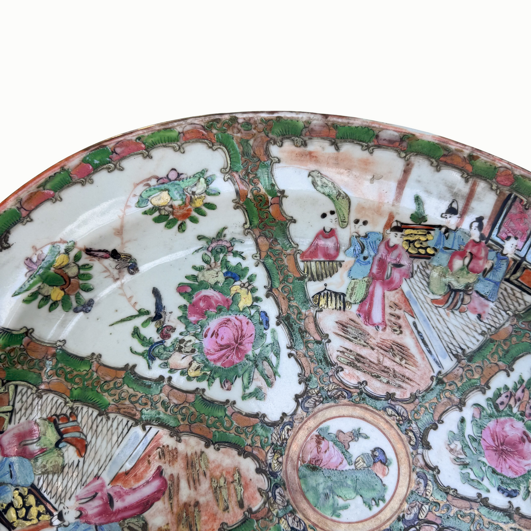 Large Antique Rose Medallion Platter