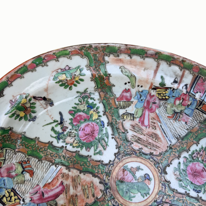 Large Antique Rose Medallion Platter