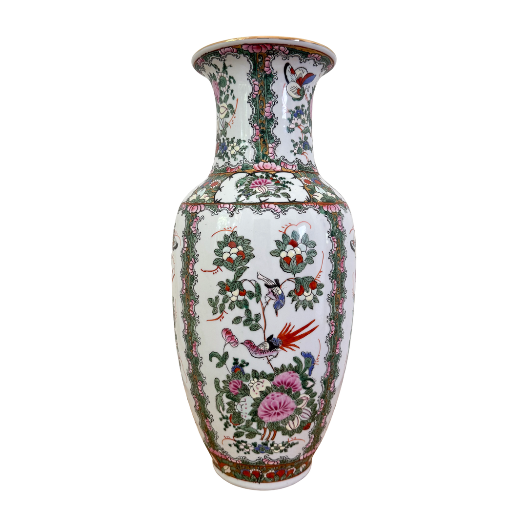 Vintage Large Rose Canton Vase