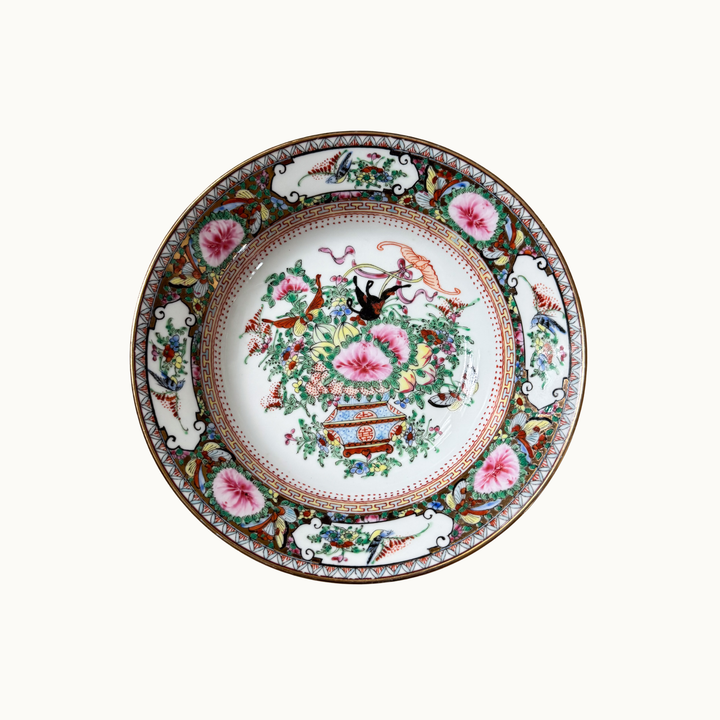 Vintage Famille Rose Large Shallow Bowls