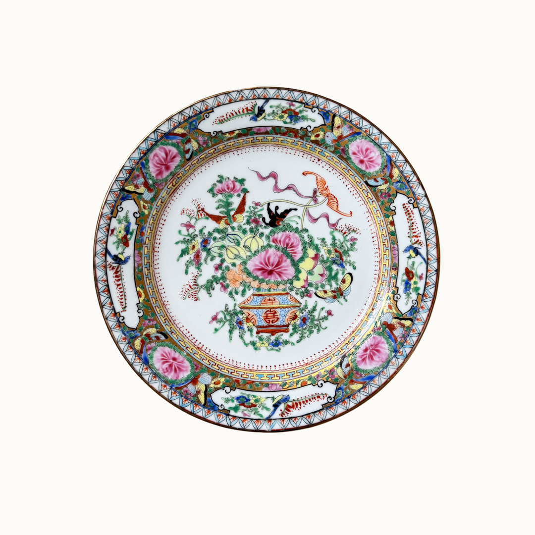 Vintage Famille Rose Luncheon Plates