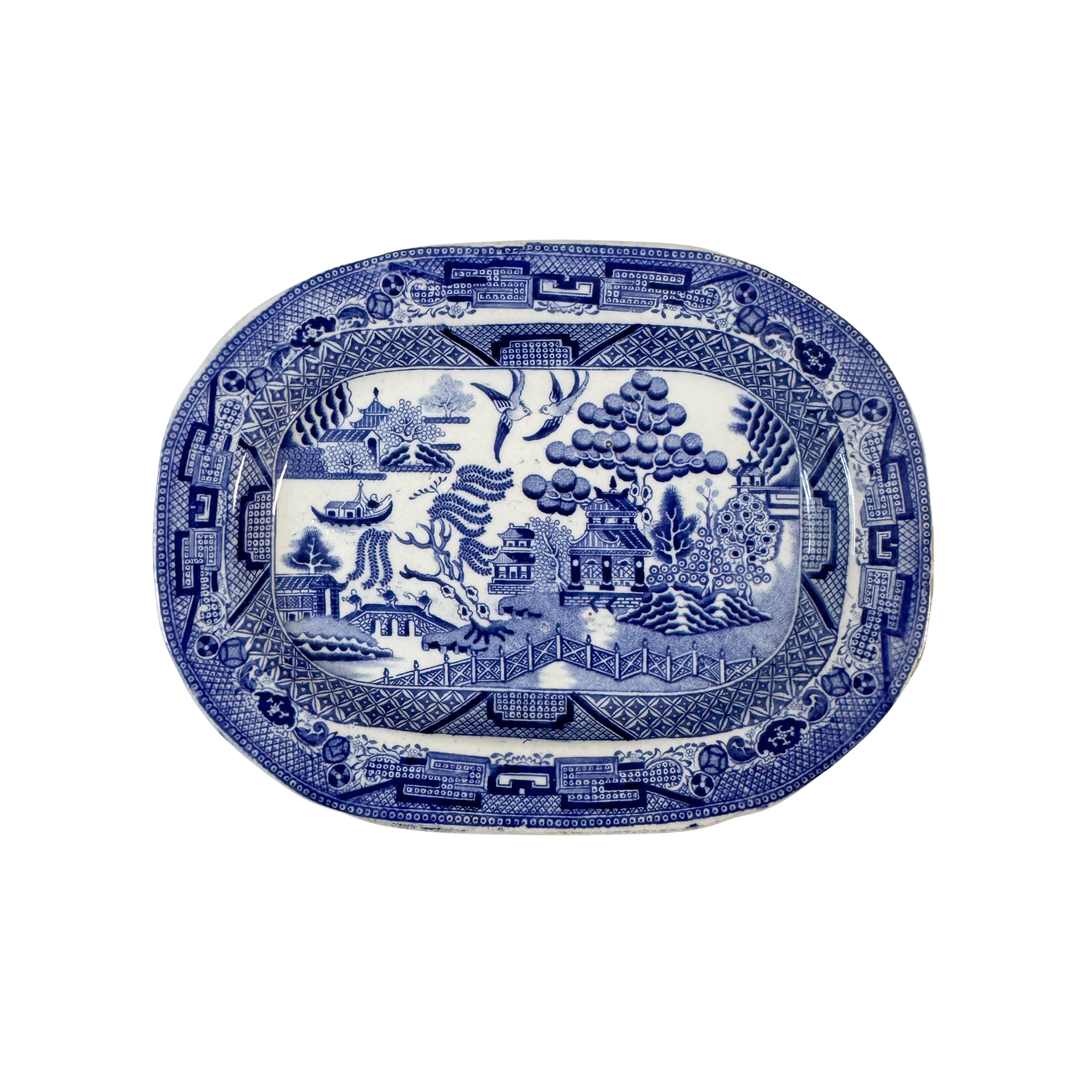 Mini Antique Blue Willow Platter 