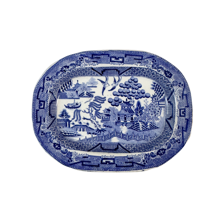 Mini Antique Blue Willow Platter 
