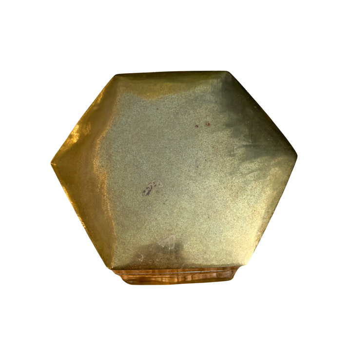 Vintage Brass Hexagonal Trinket Box