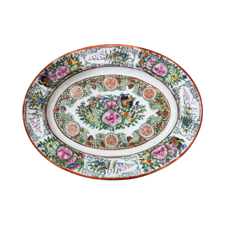 Antique Small Rose Canton Platter
