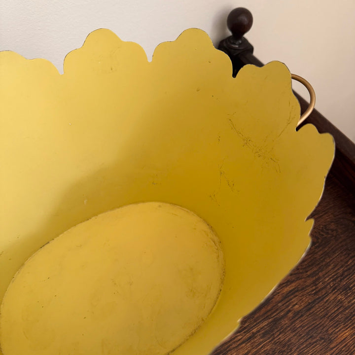 Scalloped Floral Tin Planter