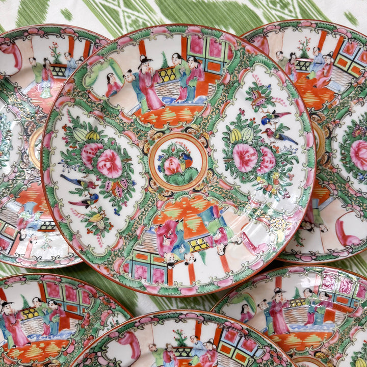 Vintage 9.5" Rose Medallion Plates