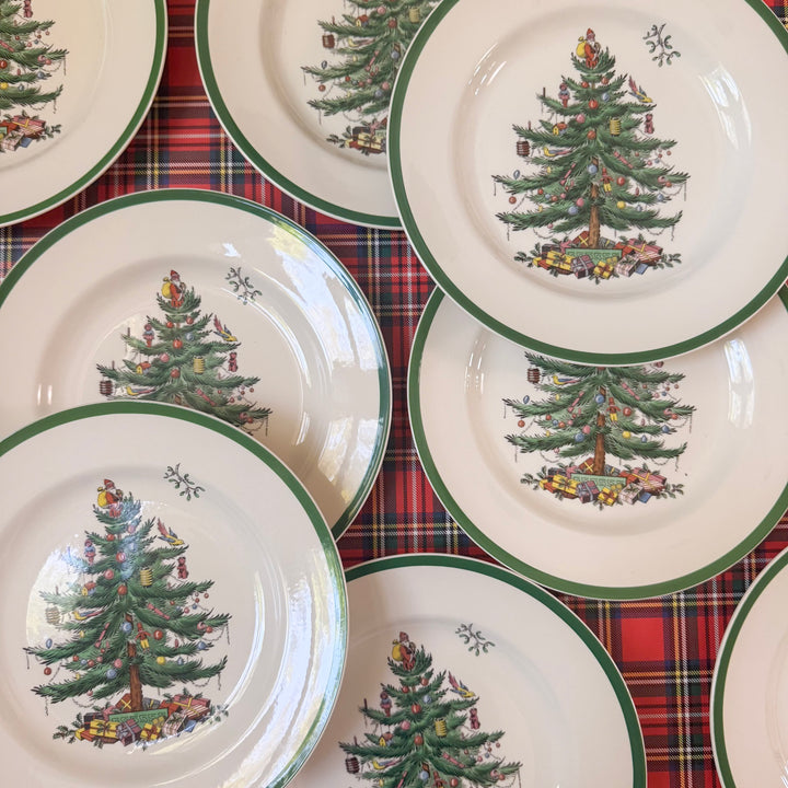 Vintage Spode Christmas Tree Dinner Plates Made in England - Sold Individually