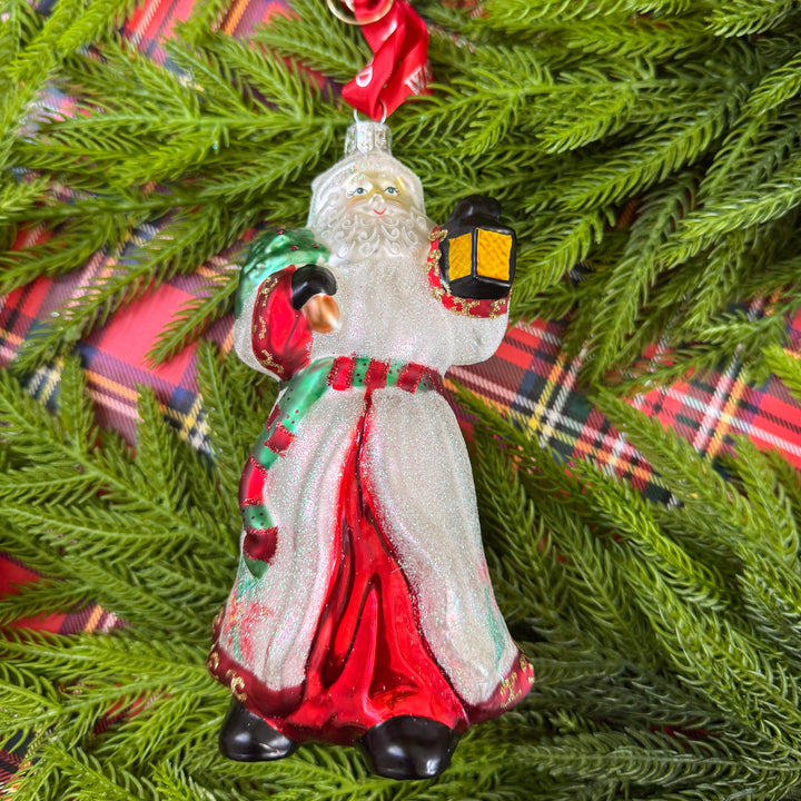 Vintage Waterford Poinsettia Santa Ornament