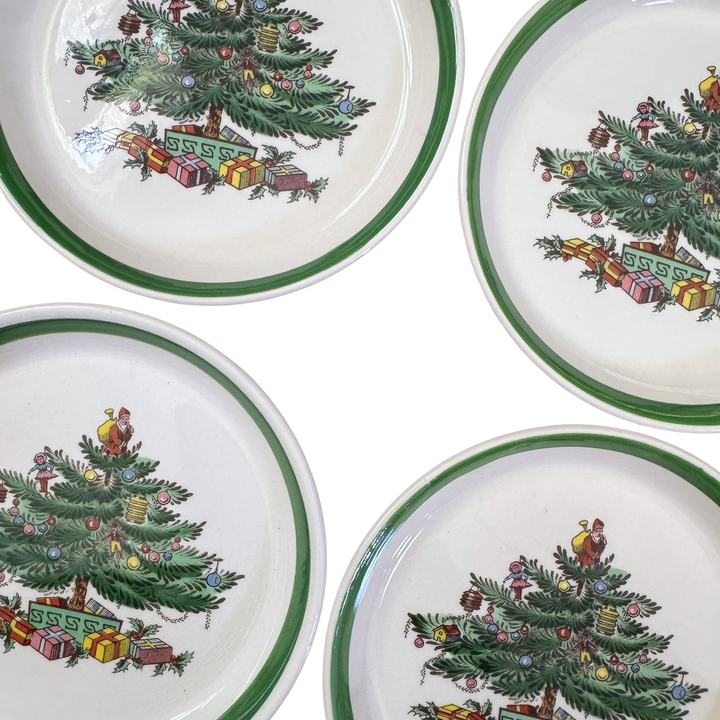 Vintage Set of Four Spode Christmas Tree Coasters