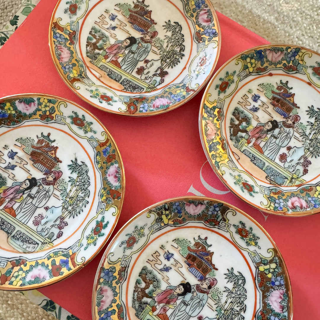 Set of Four Famille Rose Petite Saucers