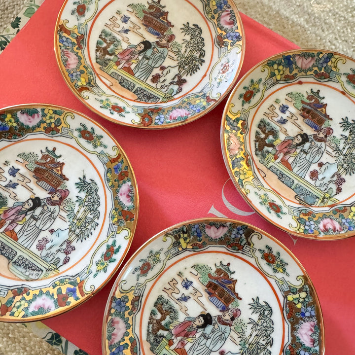 Set of Four Famille Rose Petite Saucers