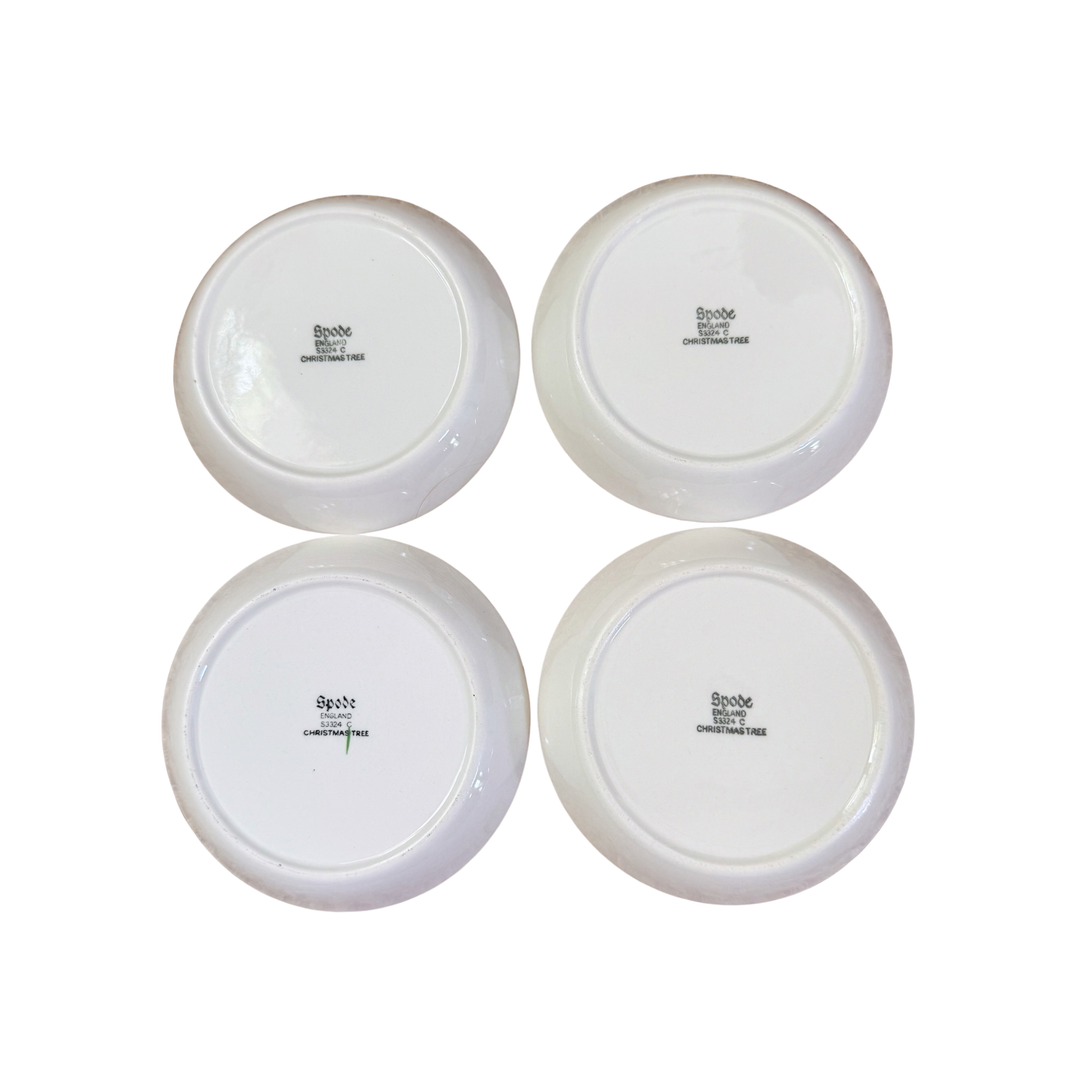 Vintage Set of Four Spode Christmas Tree Coasters