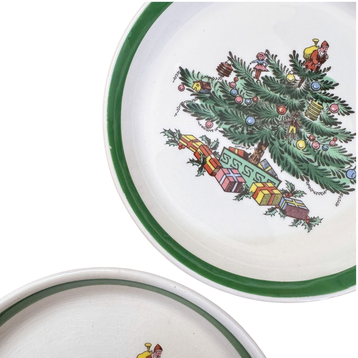 Vintage Set of Four Spode Christmas Tree Coasters