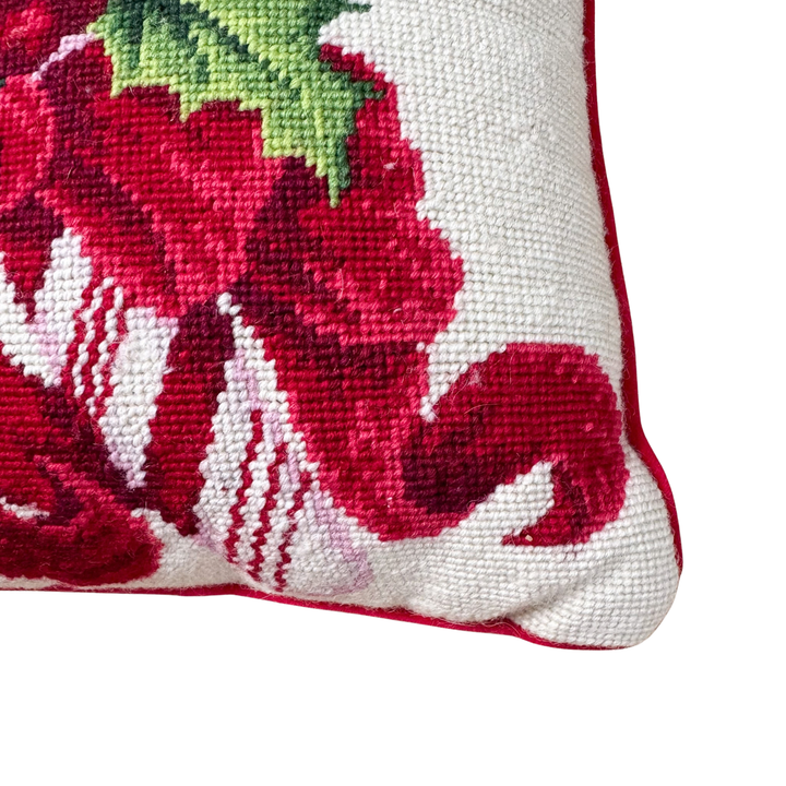 Vintage Candy Cane Needlepoint Pillow