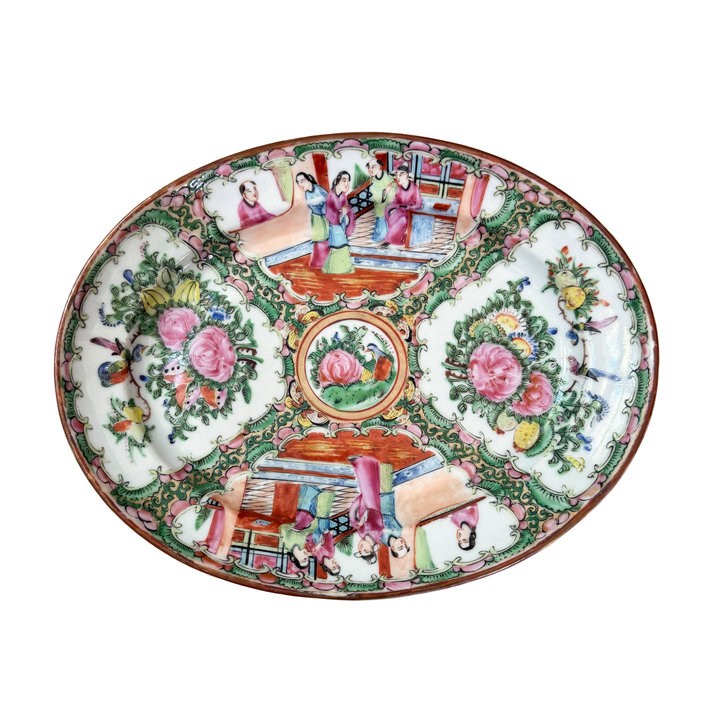 Antique Small Rose Medallion Platter