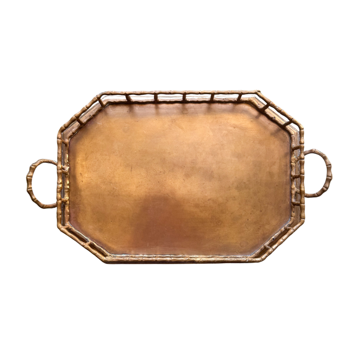 Vintage Brass Bamboo Tray