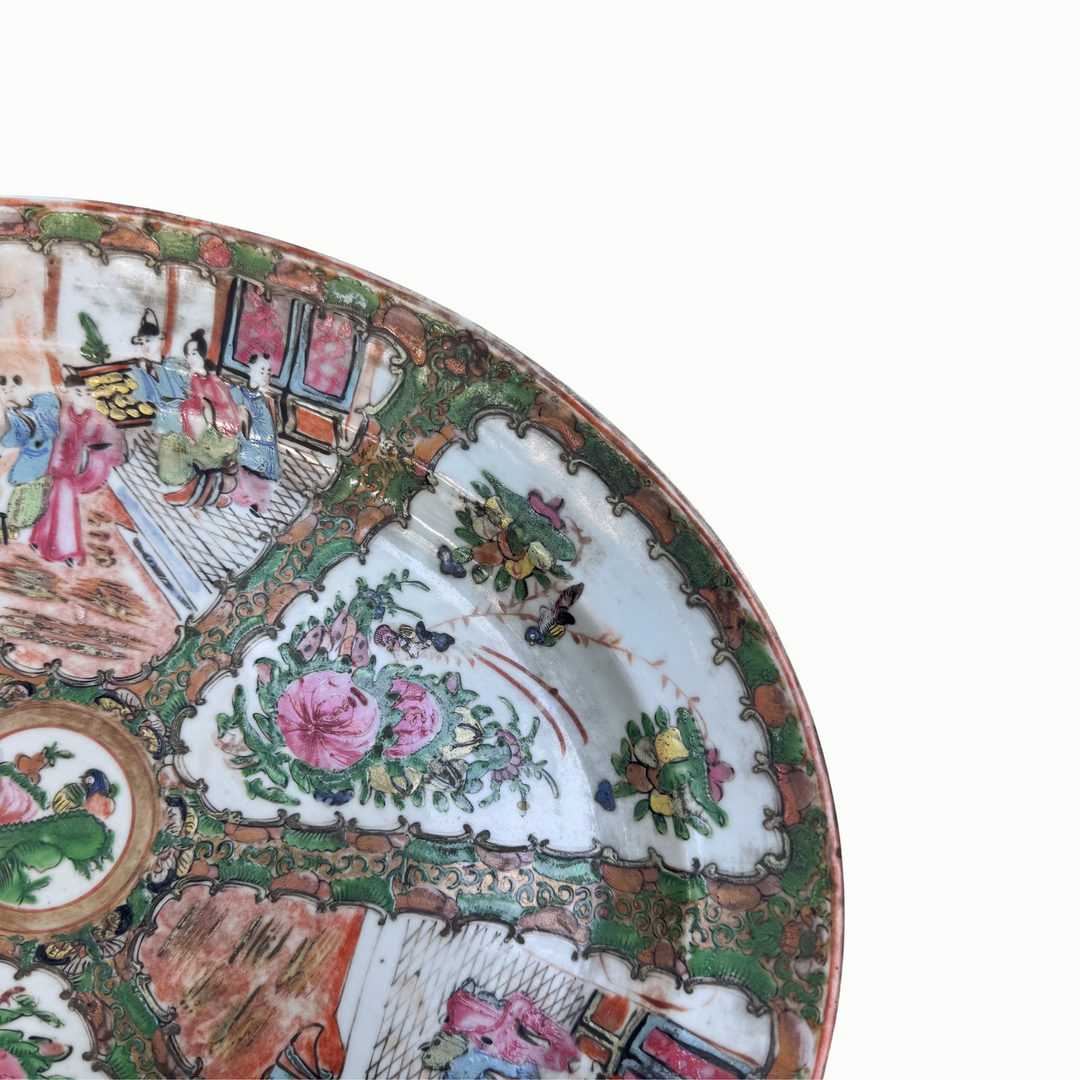 Large Antique Rose Medallion Platter