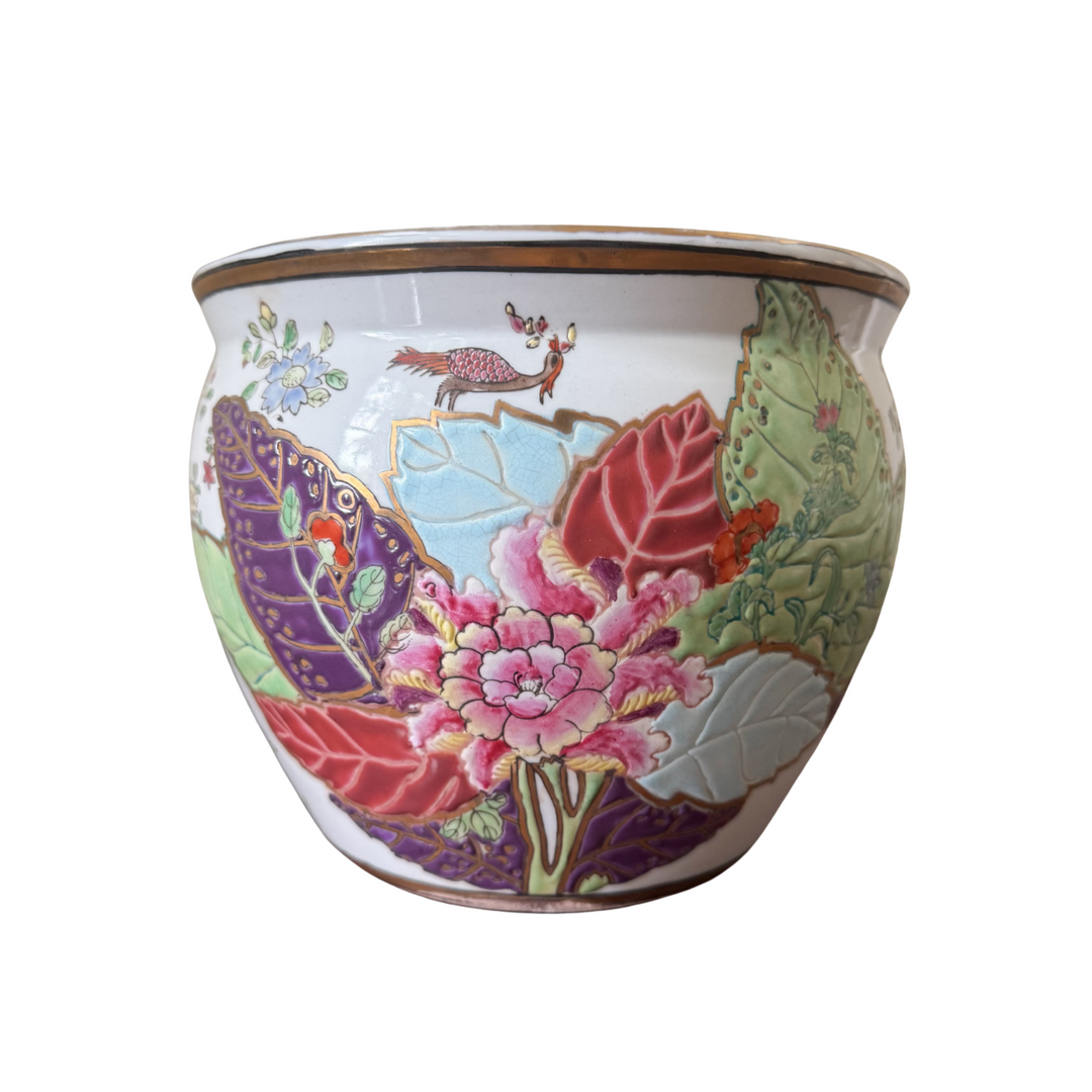 Vintage Tobacco Leaf Cachepot
