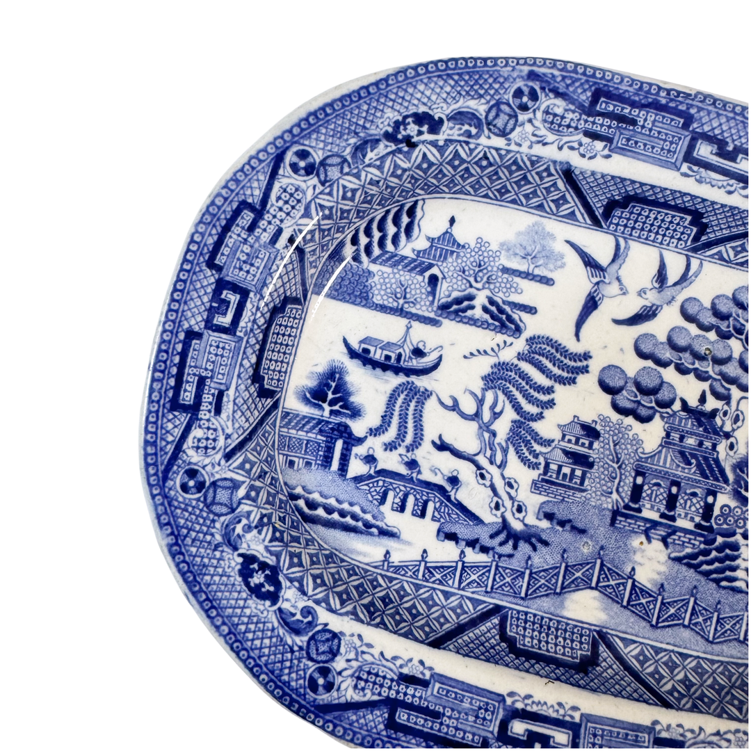 Mini Antique Blue Willow Platter 