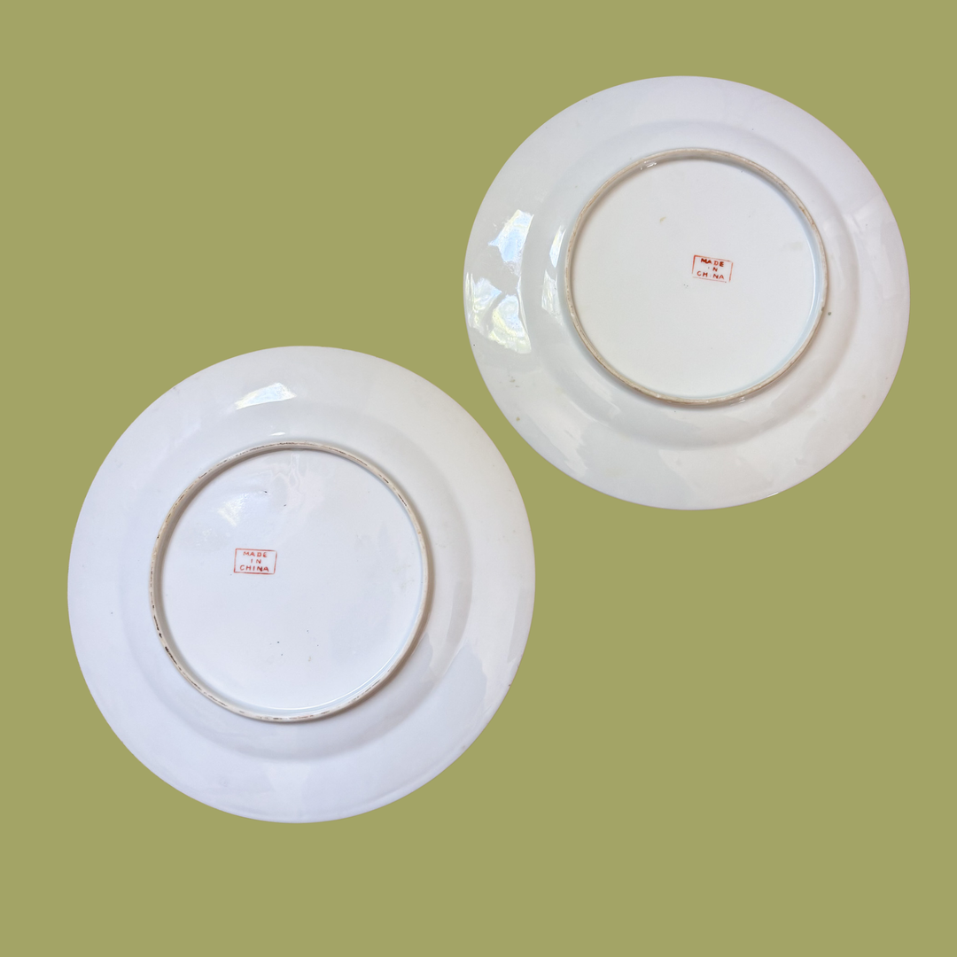 Pair of Antique Rose Medallion 10" Plates