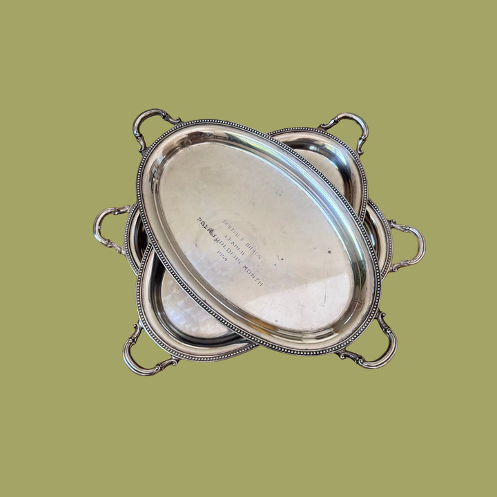 Vintage Silver-Plate Mini Tray with Handles