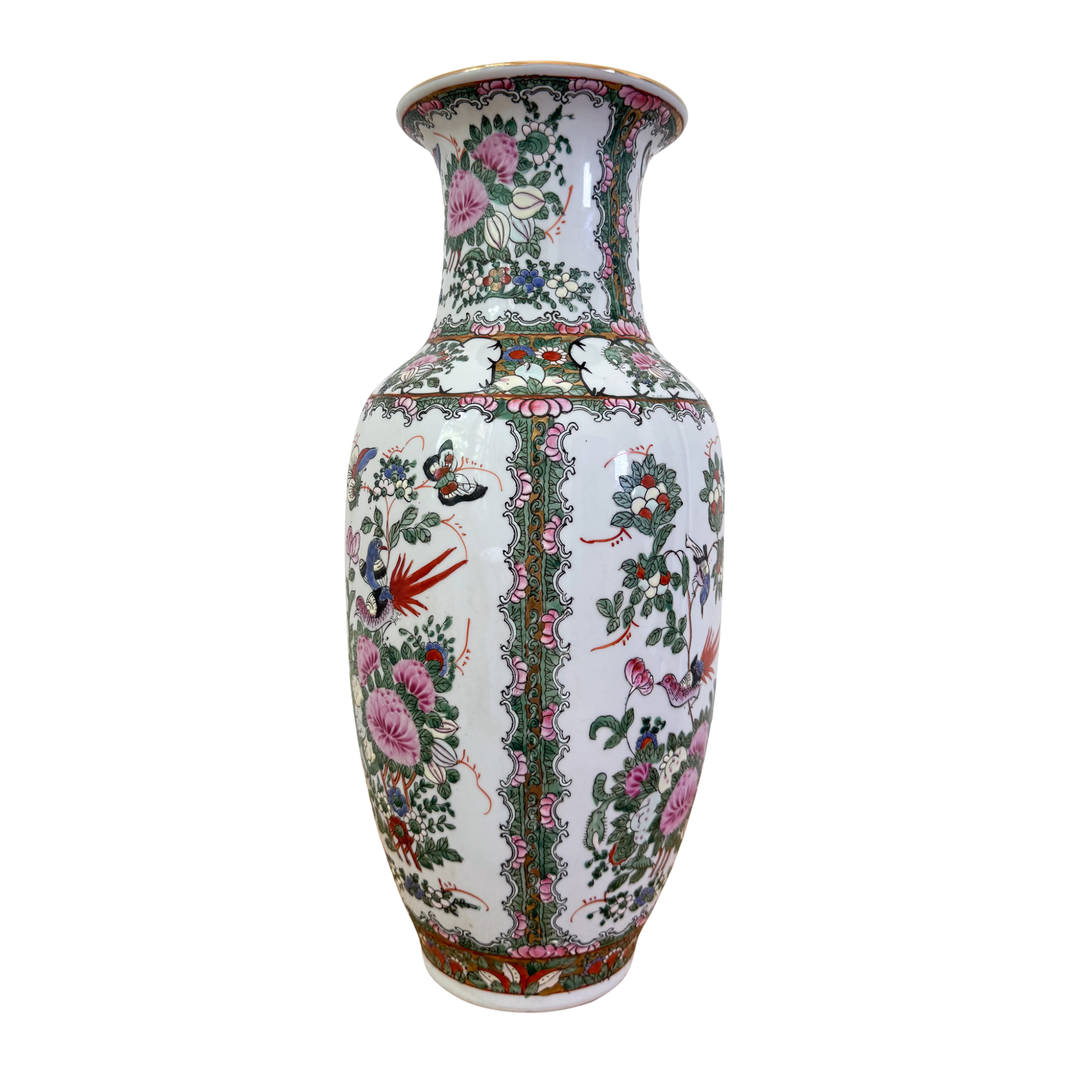 Vintage Large Rose Canton Vase