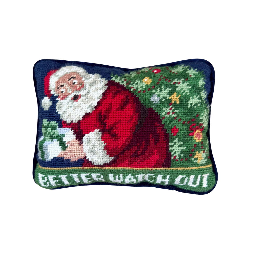 Better Watch Out Needlepoint Pillow