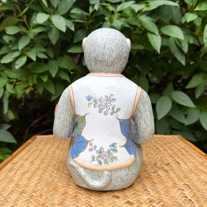 Tobacco Leaf Monkey Lotus Candle Holder
