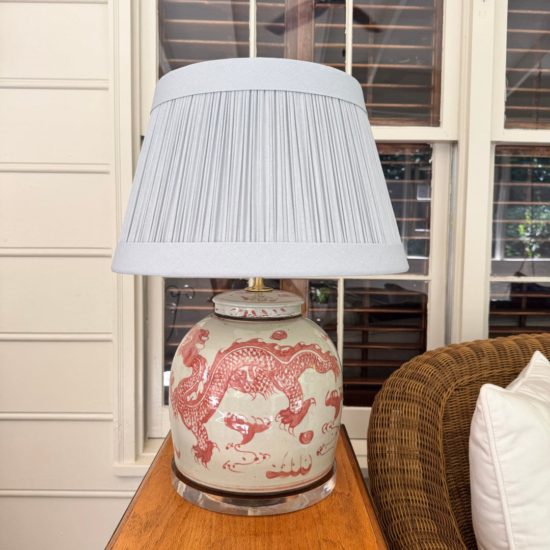 Orange and White Dragon Ginger Jar Lamp