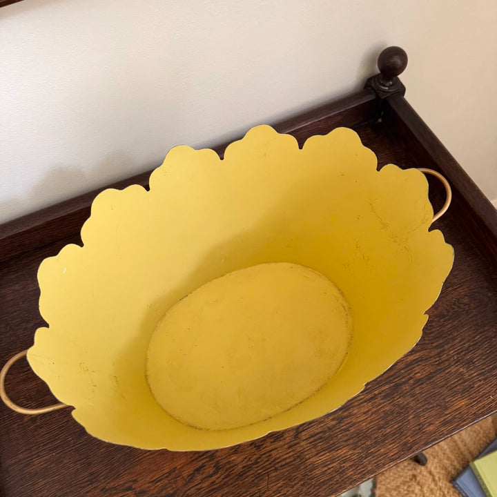 Scalloped Floral Tin Planter