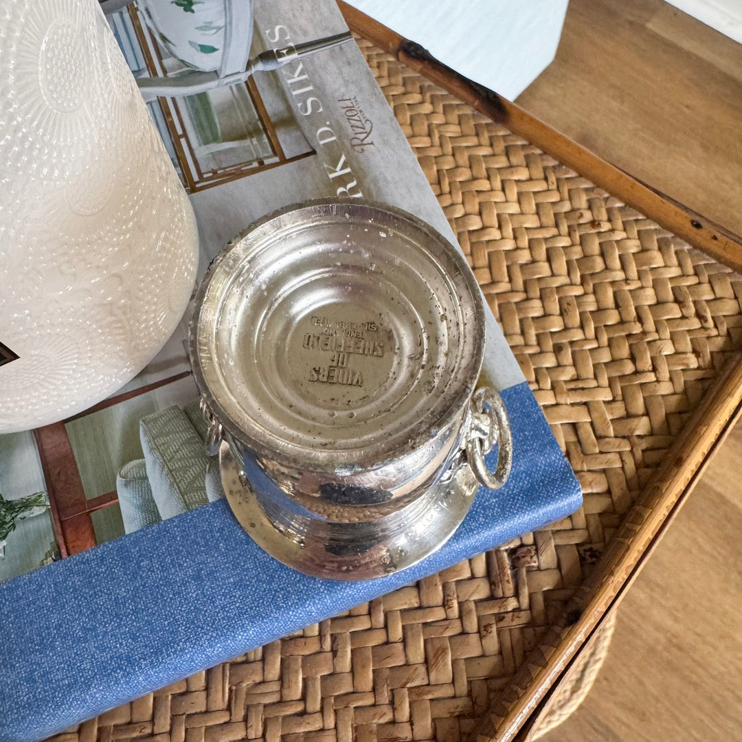 Mini Vintage Silverplate Urn with Lion Head Handles