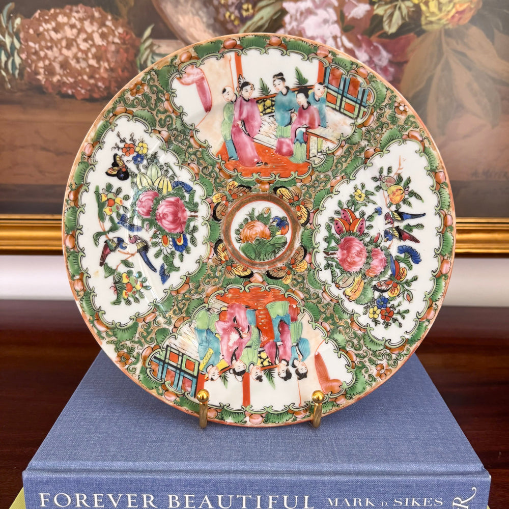 Antique 9.5" Rose Medallion Plate 