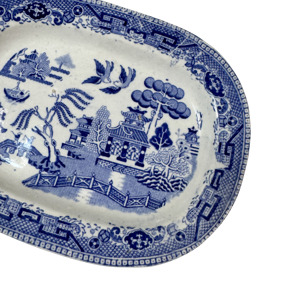 Mini Antique Blue Willow Platter - Style A