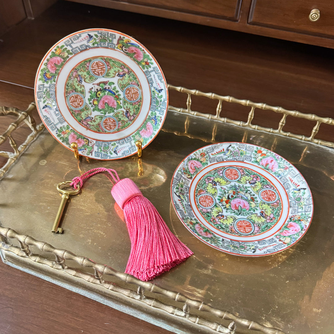 Antique Rose Canton Saucers