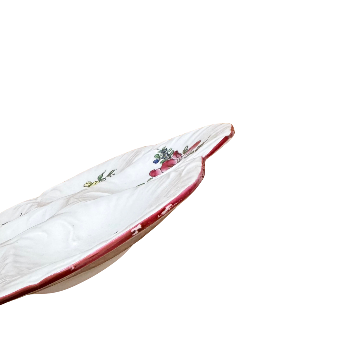 Antique Luneville French Floral Oyster Plates