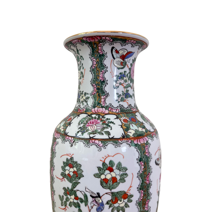 Vintage Large Rose Canton Vase