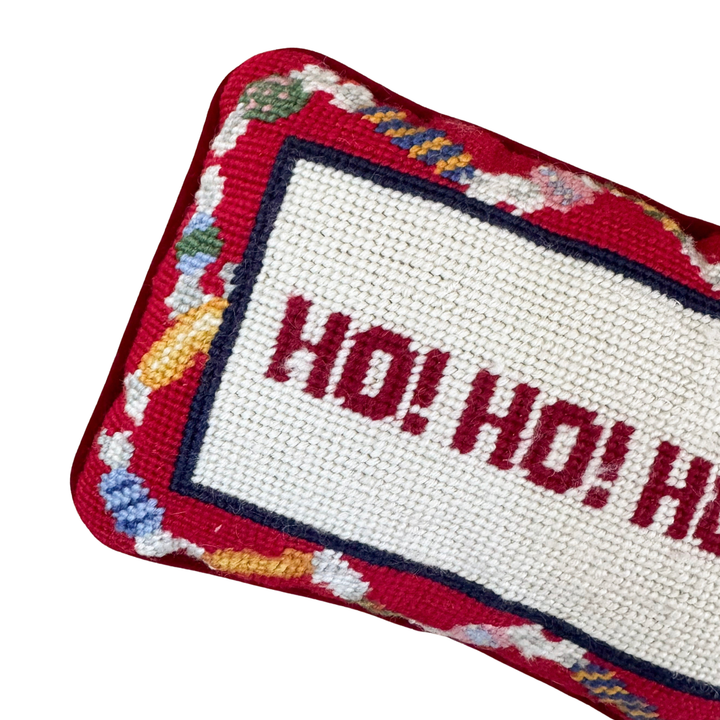HO! HO! HO! Needlepoint Pillow