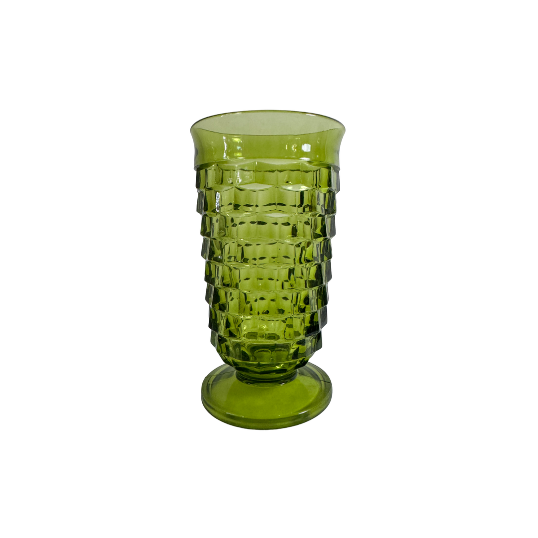 Set of Six Vintage Green Glass Tumblers