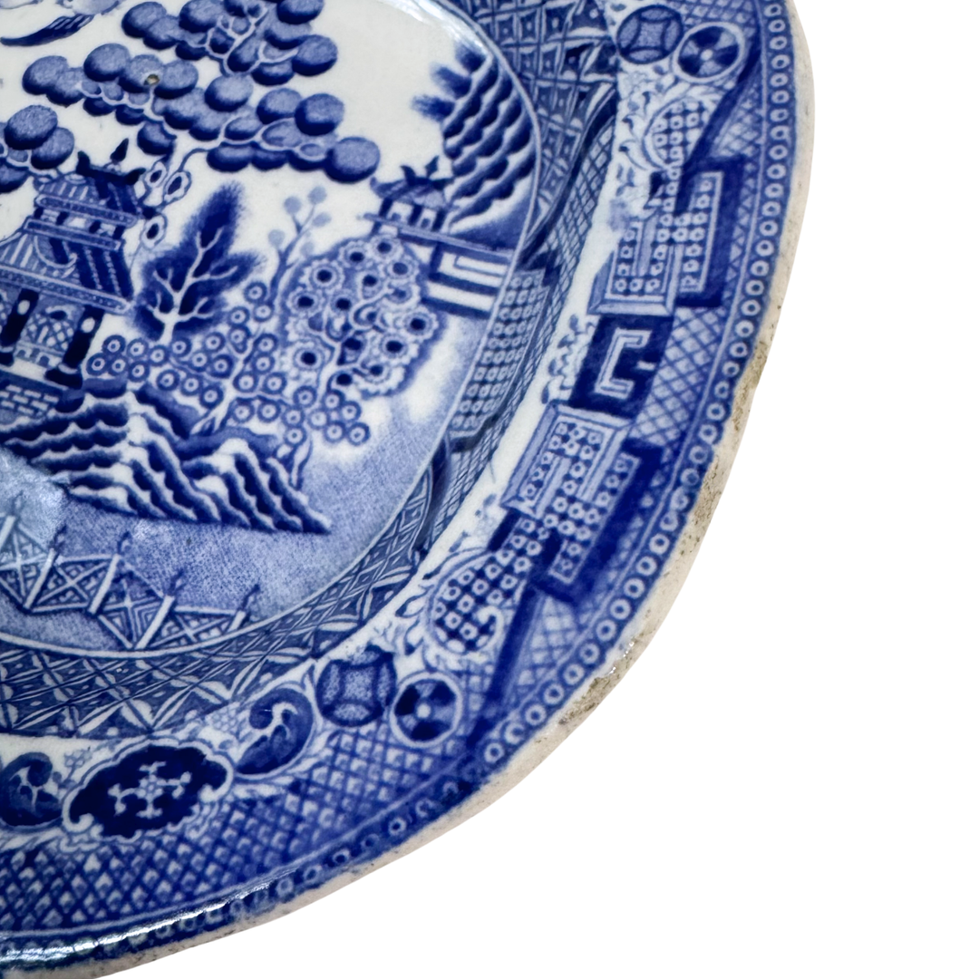 Mini Antique Blue Willow Platter 